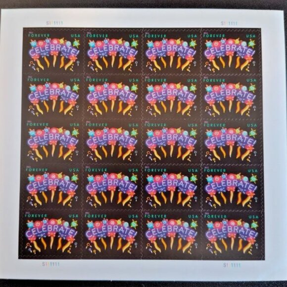 2011 USPS SHEET OF 1000 FIRST CLASS FOREVER STAMPS CELEBRATE - Picture 2 of 3